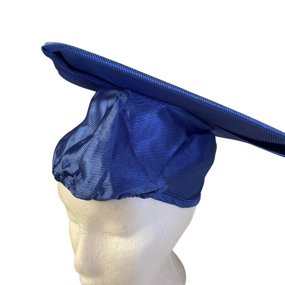Graduation Cap Hat Blue Adult Size School College Fits Most Heads - Picture 4 of 4